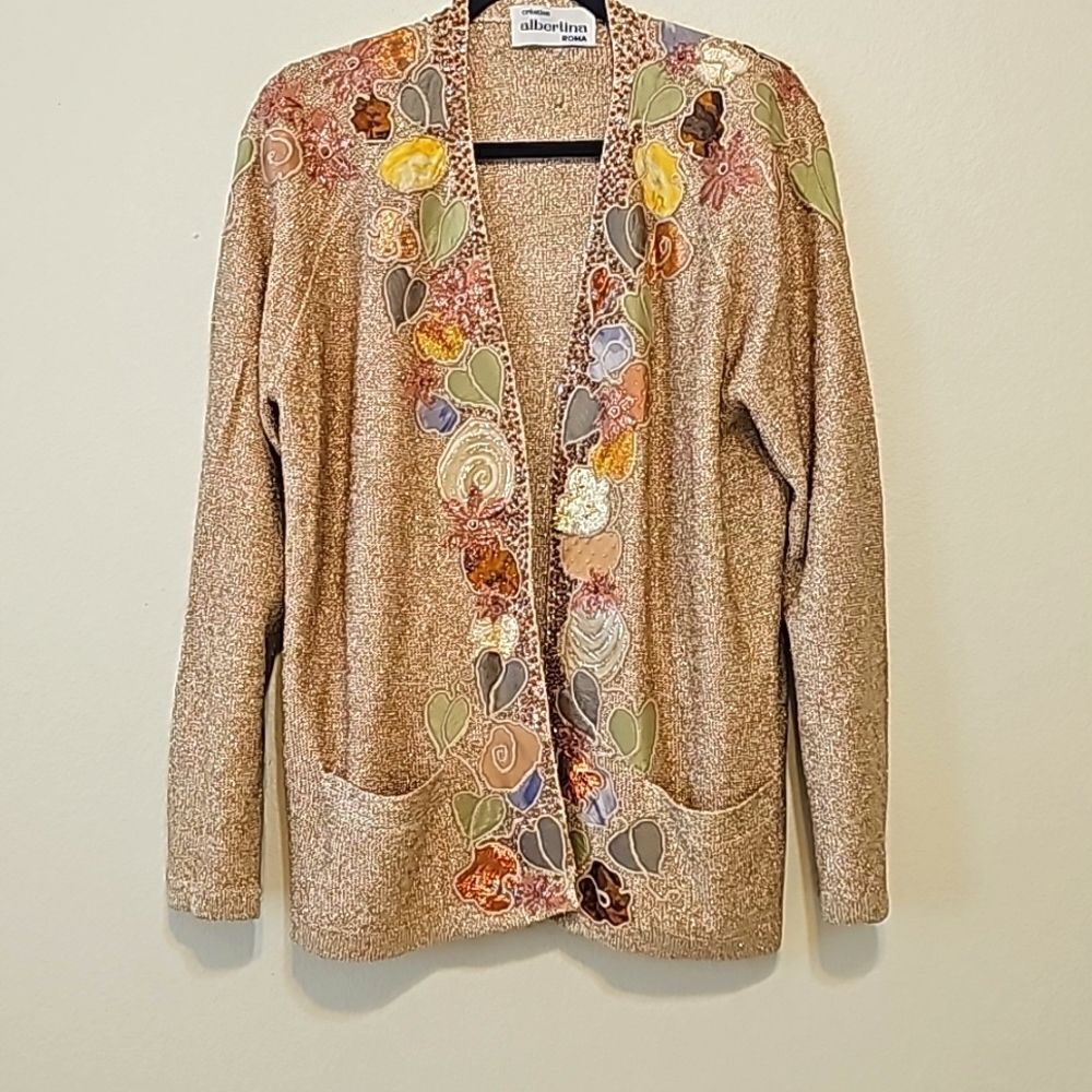 Albertina Roma Creation Cardigan Sweater Size Medium